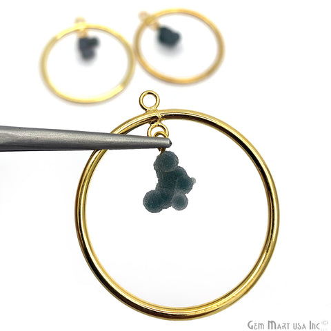 DIY Dangle Bubble Druzy Gold Plated Connector Pendant (Pick Your Gemstone) - GemMartUSA
