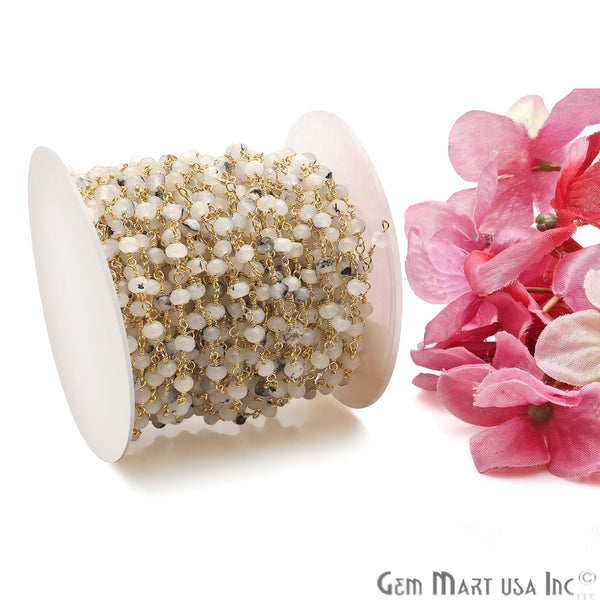 Rutilated Jade Faceted Beads...