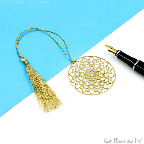 Metal Round Dream Catcher Bookmark With Tassel. Gold Bookmark, Reader Gift, Handmade Bookmark, Page Marker, Aesthetic Gift. 53mm