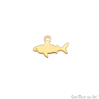 Shiny Fish Shape Laser Finding Gold Plated 20x13mm Charm For Bracelets & Pendants