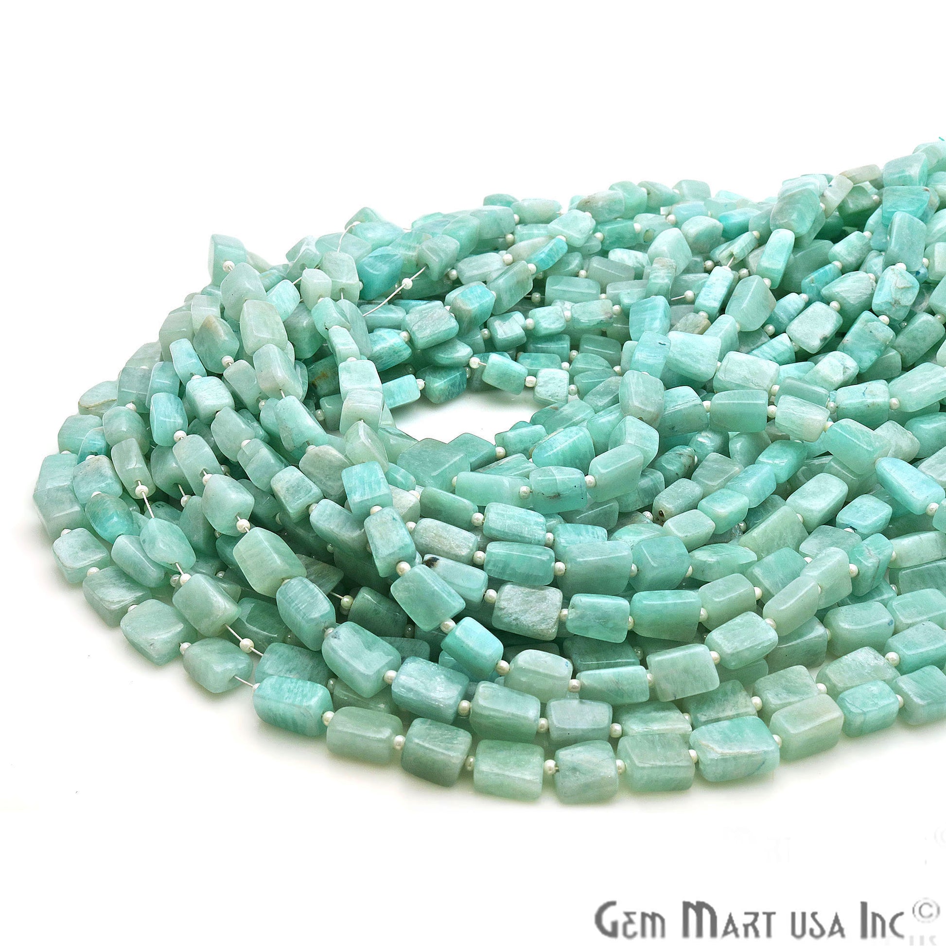 Amazonite Free Form 9x7mm Tumble Beads Gemstone Strands - GemMartUSA