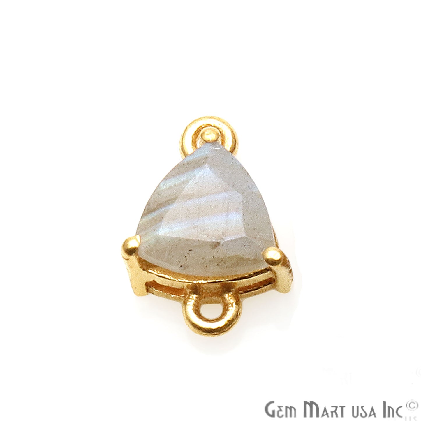 Labradorite Prong Setting Gold Plated Flashy Gemstone Connector - GemMartUSA