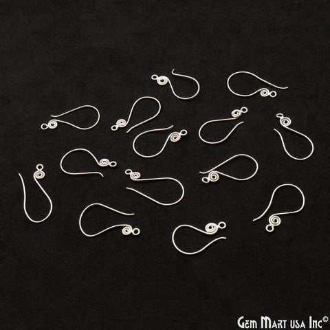 10 Pair Lot Silver Plated 28x14mm Earring Hooks