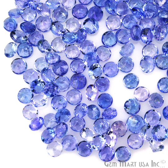 Tanzanite Round Gemstone, 3-4mm,...