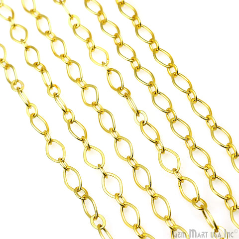 Oval Link Finding Chain 8x5mm Gold Plated Station Rosary Chain
