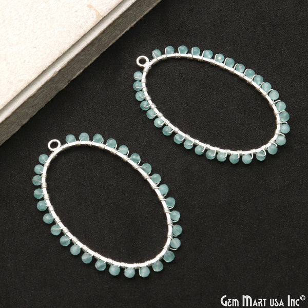 Aqua Chalcedony Oval Shape...