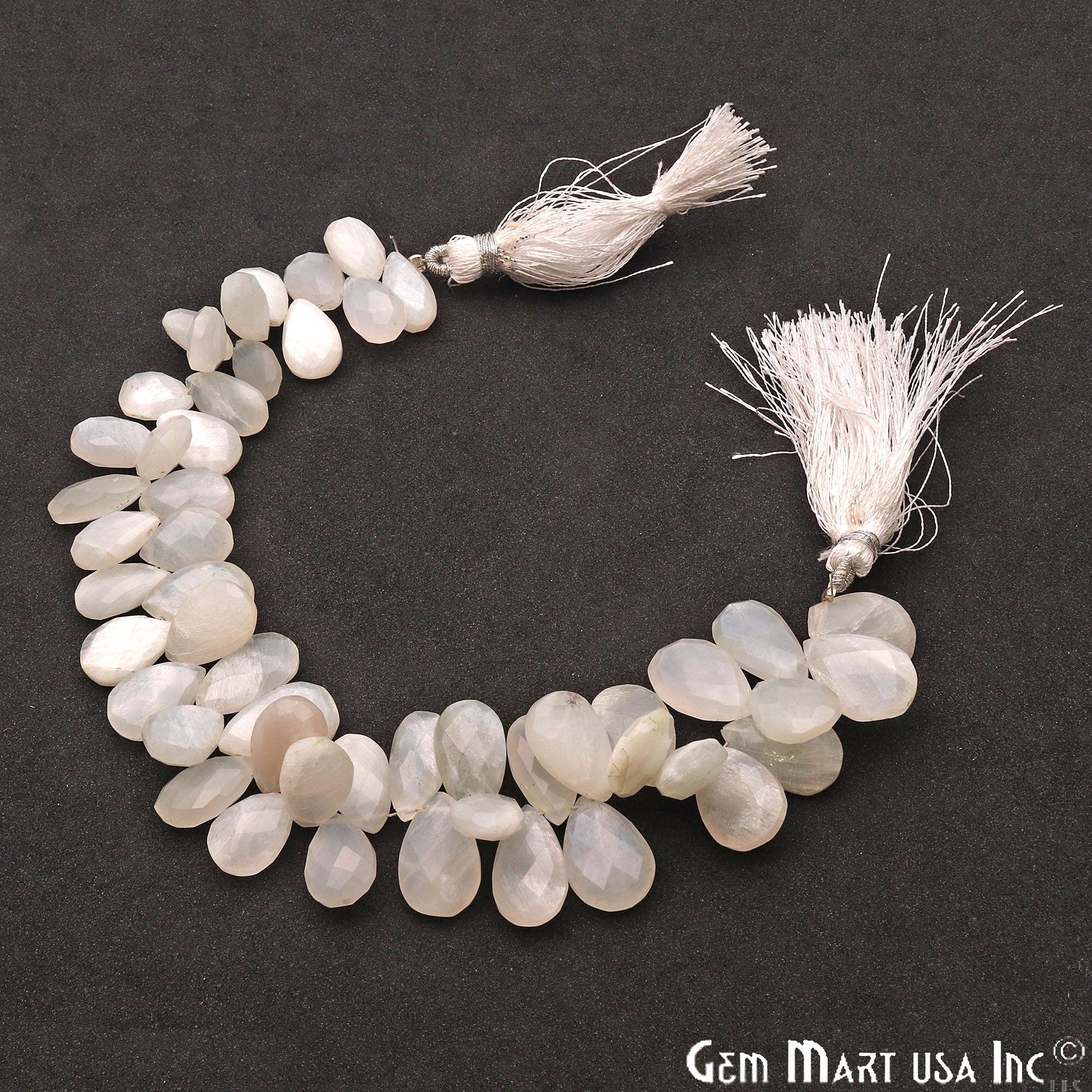 Rainbow Moonstone Pears Shape 14x9mm Briolette Beads, Rondelle Beads 9 Inch Length - GemMartUSA