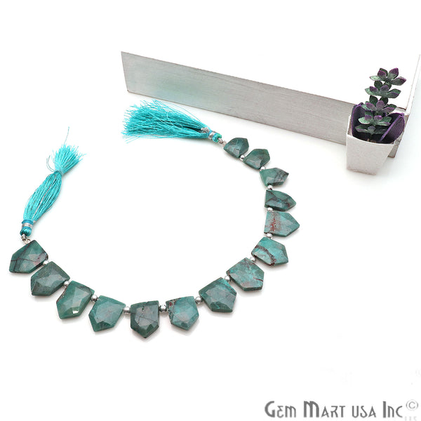 Chrysocolla Pentagon Beads, 8...