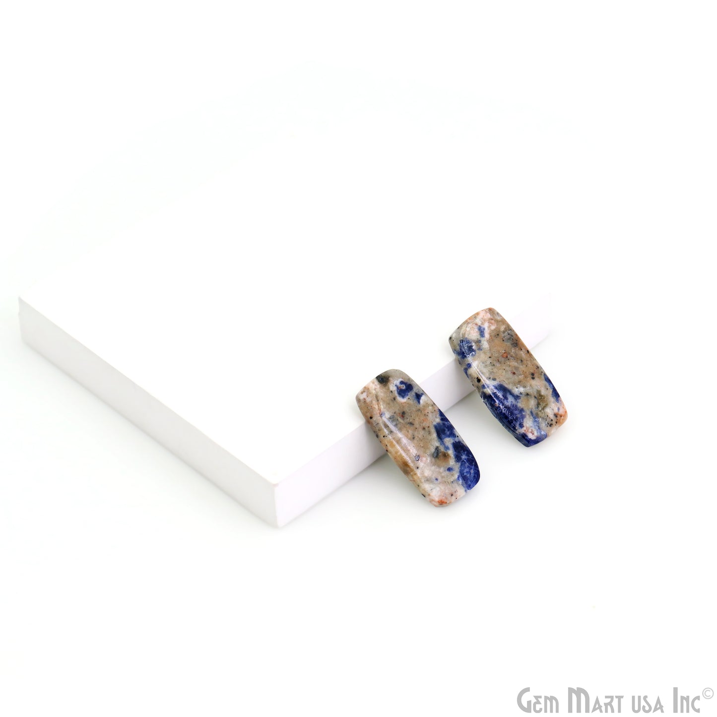 Sodalite Rectangle Shape 28X14mm Loose Gemstone For Earring Pair