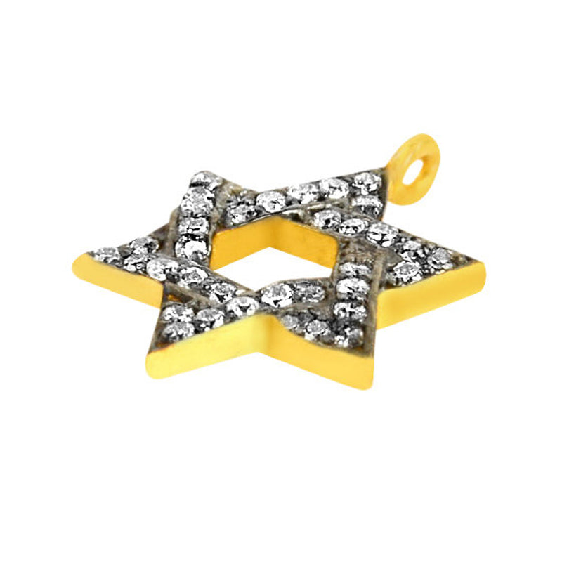 Star' CZ Pave Gold Vermeil Charm for Bracelet & Pendants - GemMartUSA