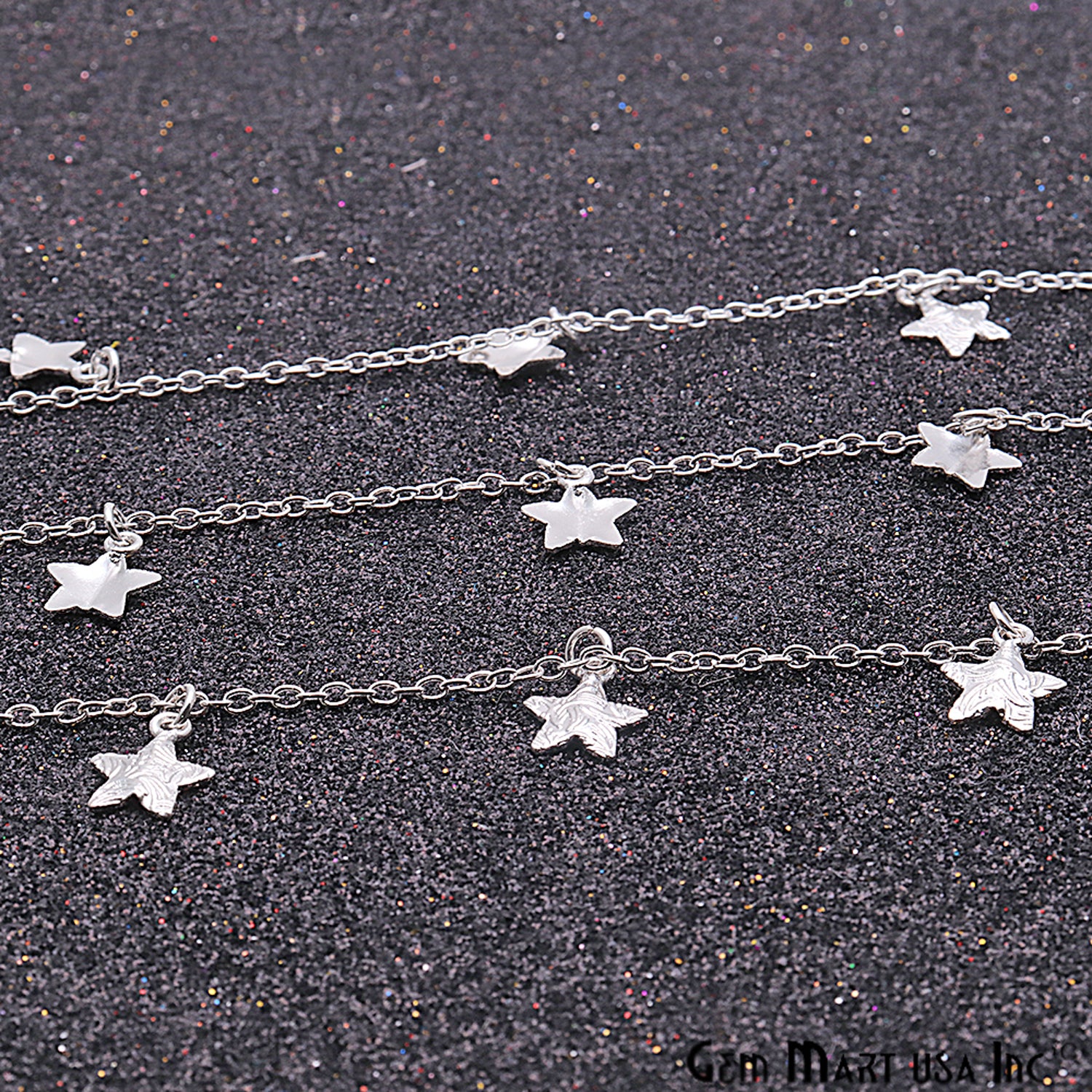Star Shape Finding Soldered Station Rosary Chain (Pick Your Metal) - GemMartUSA