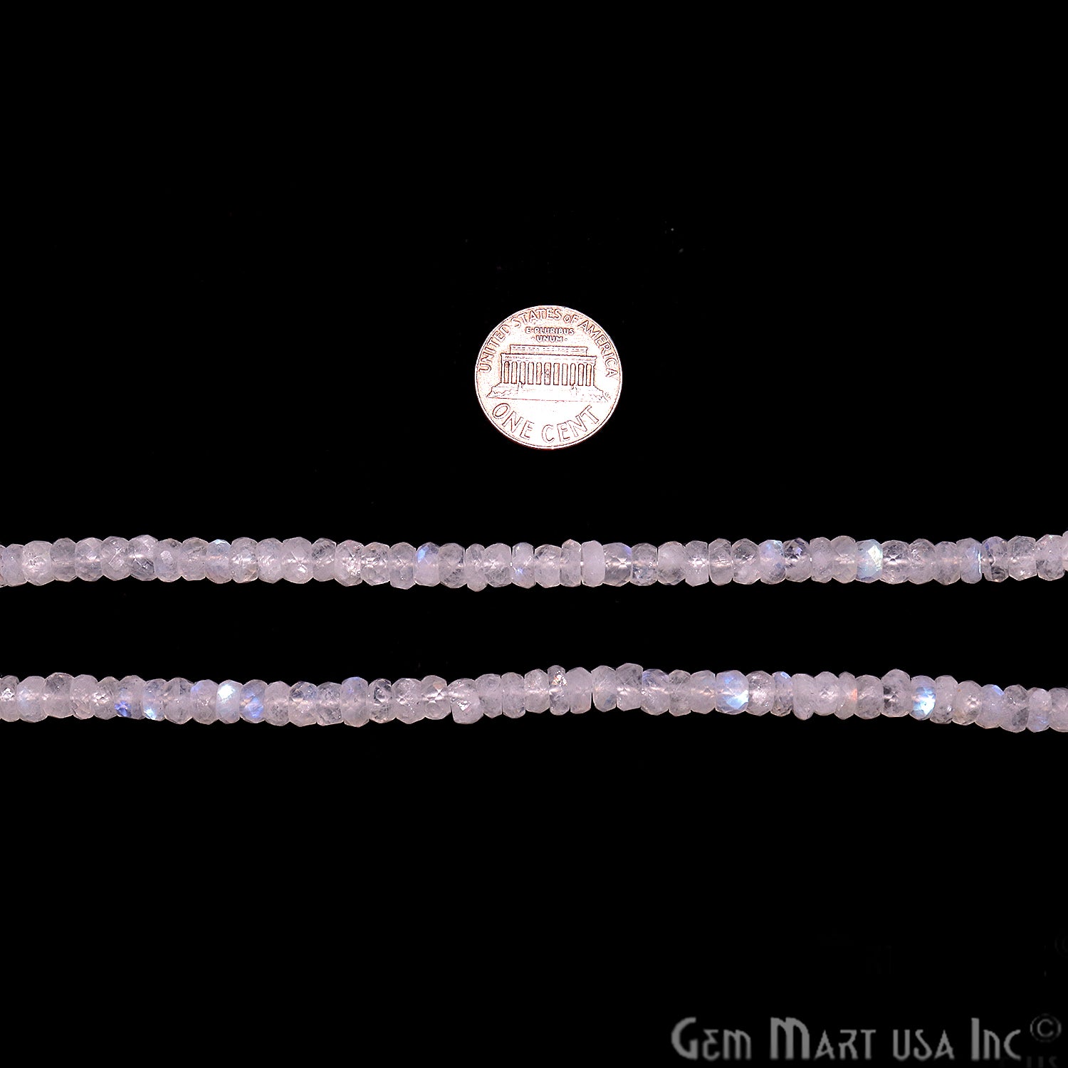 Rainbow Moonstone 6-7mm Round Rondelle Strand Beads - GemMartUSA