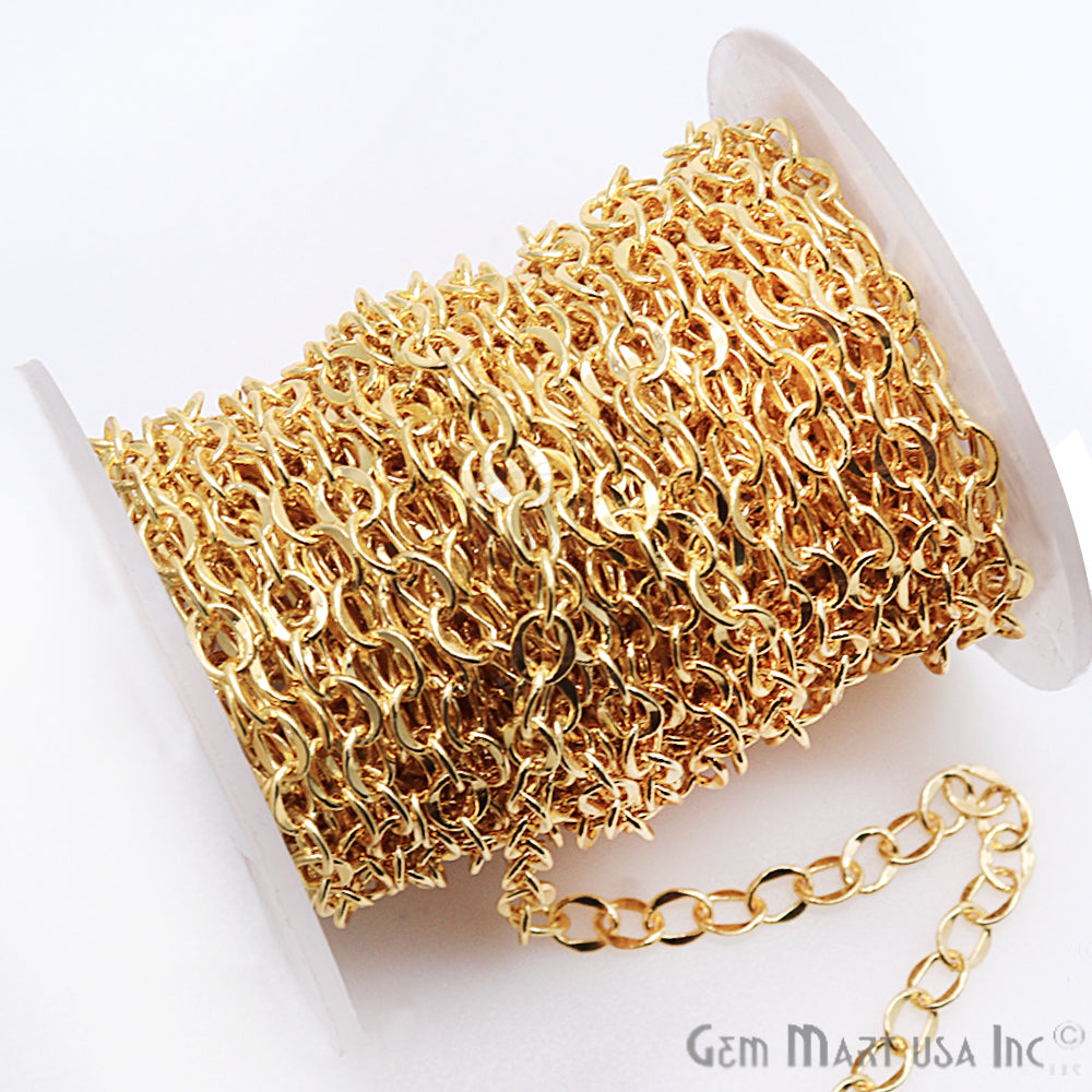 Dainty Gold Plated Wholesale DIY Jewelry Making Supplies Chains -  17.GP-30056 (12x1mm)