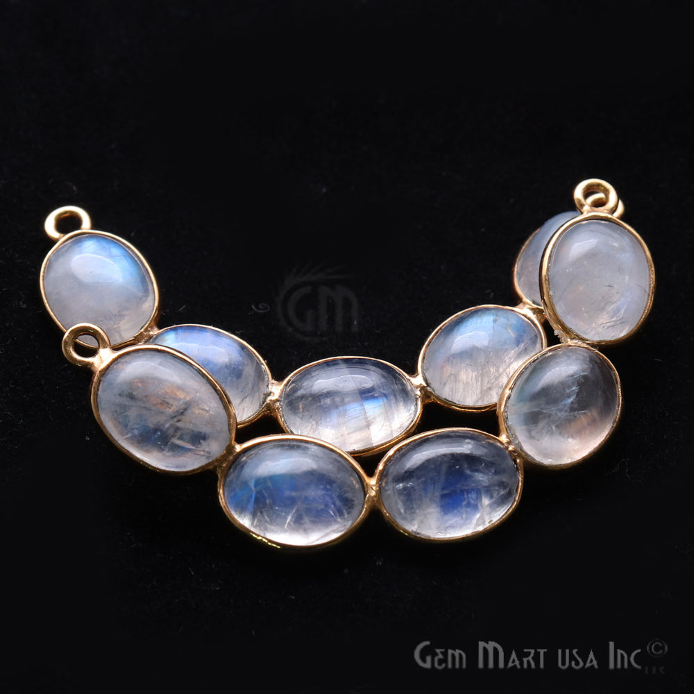 DIY Rainbow Moonstone 39x8mm Double Bail Chandelier Finding Component (Pick Your Metal) - GemMartUSA