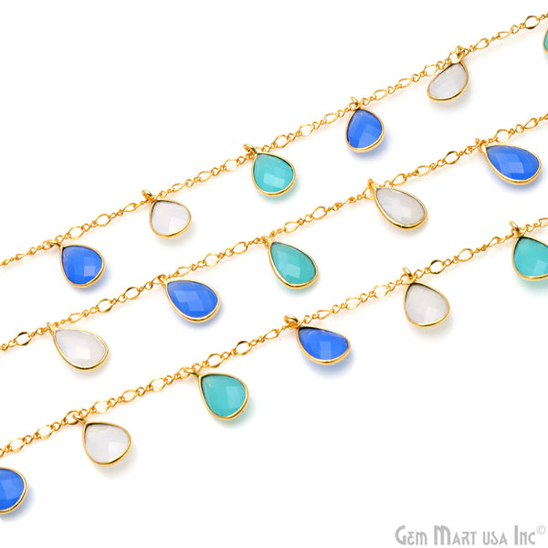 Blue Aqua & White...