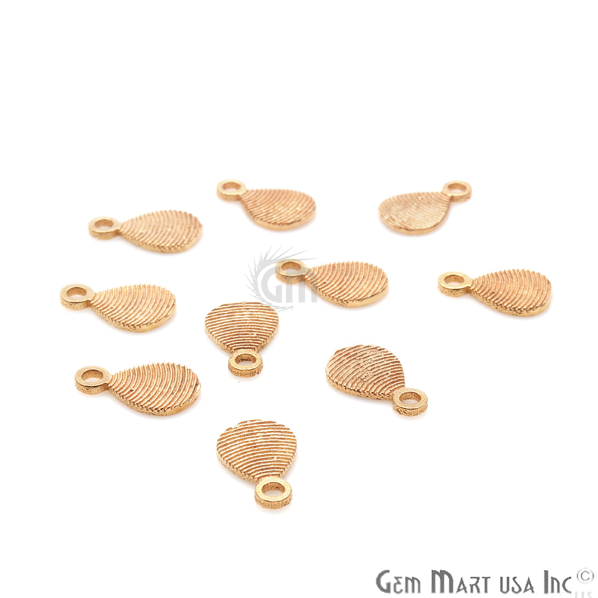 Pears Shape 13x8mm Gold Plated Finding Charm, DIY Jewelry - GemMartUSA