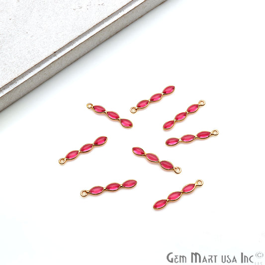 DIY Pink Tourmaline 23x4mm Gold Plated Chandelier Finding Component - GemmartUSA