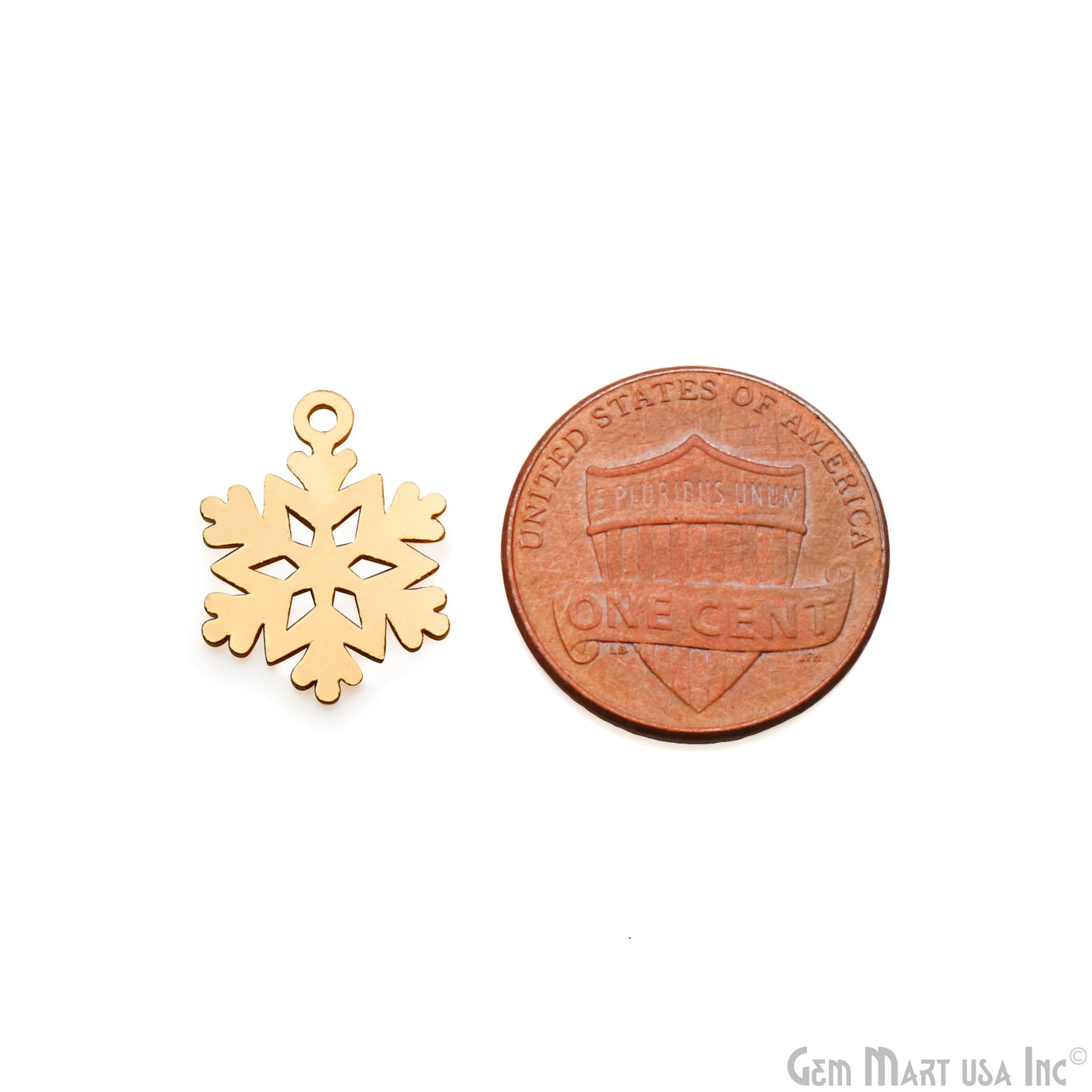 Snowflake Shape 16.2x12.2mm Gold Plated Textured Charm Minimalist Finding