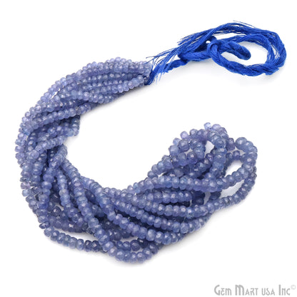 Tanzanite Rondelle Beads, 13 Inch Gemstone Strands, Drilled Strung Nugget Beads, Faceted Round, 4-5mm