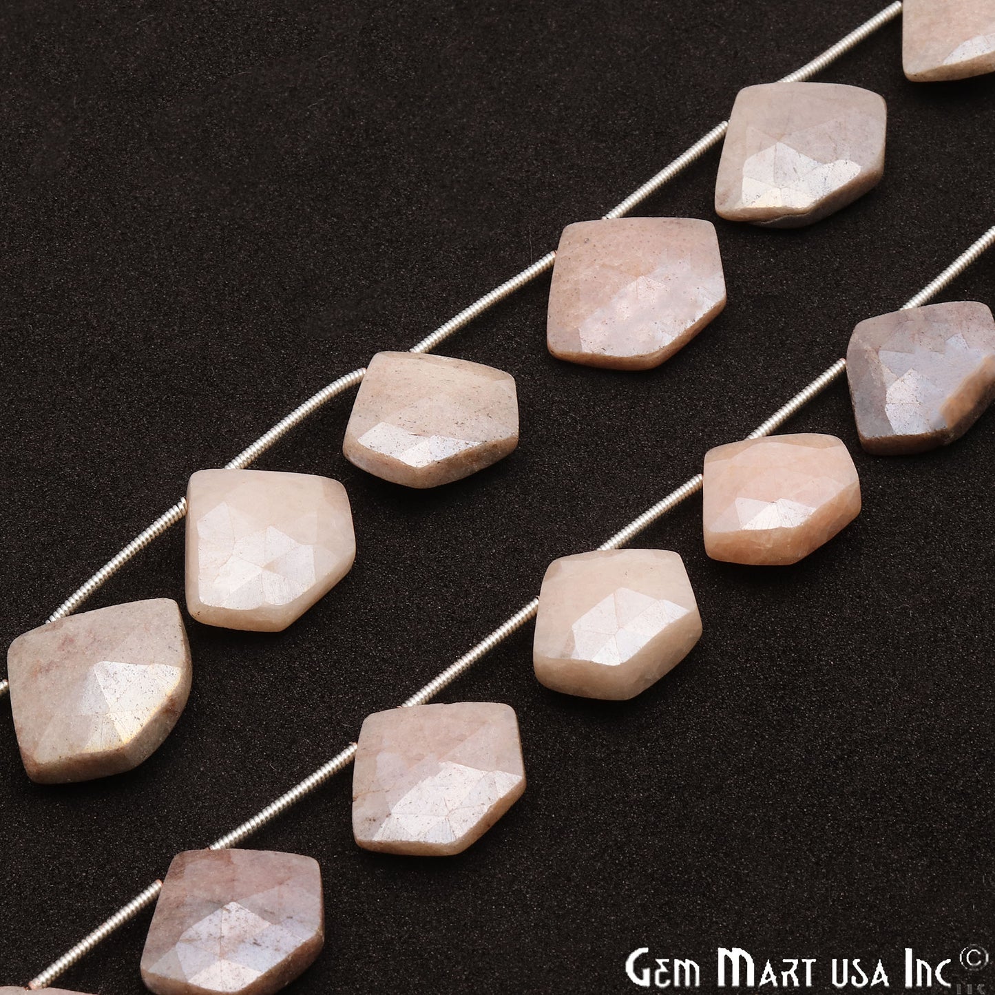 Coated Moonstone Freeform 20x16mm Crafting Beads Gemstone Briolette Strands 8 Inch - GemMartUSA