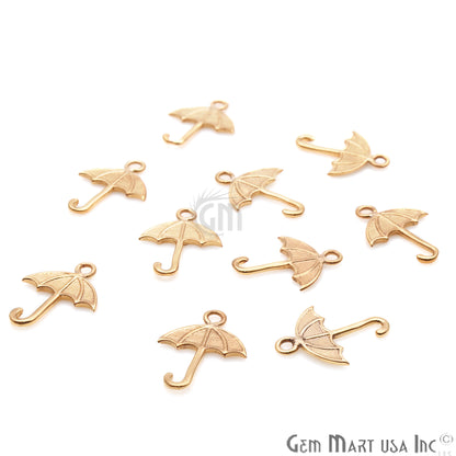 Umbrella Shape 15x12mm Gold Plated Finding Charm, DIY Jewelry - GemMartUSA