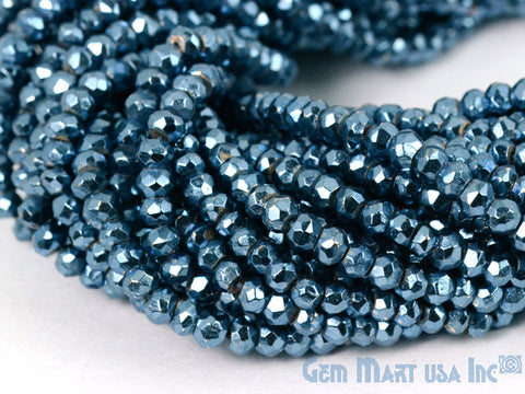 Sky Blue Pyrite Rondelle Micro Faceted 3-4mm 13Inch Length AAAmazing quality (RLSB-70002) (762884587567)