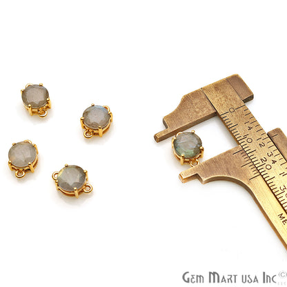 Labradorite Prong Setting Gold Plated Flashy Gemstone Connector - GemMartUSA