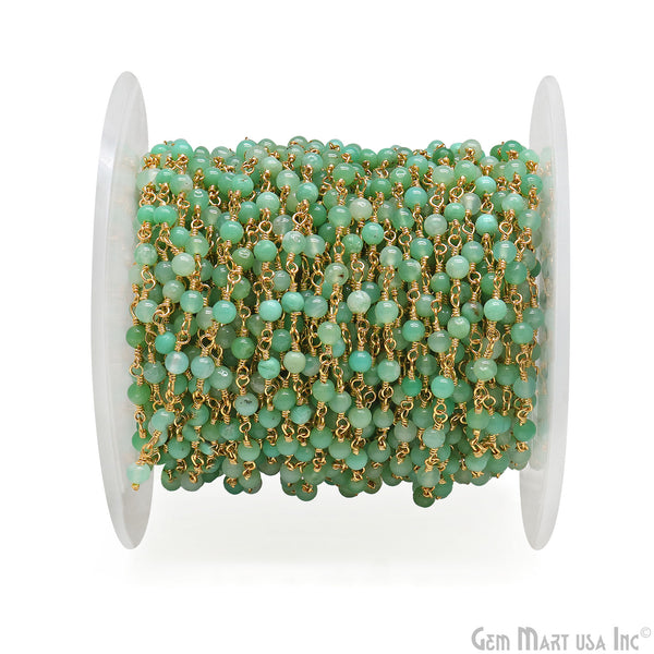 Chrysoprase Cabochon 3.5mm Gold...