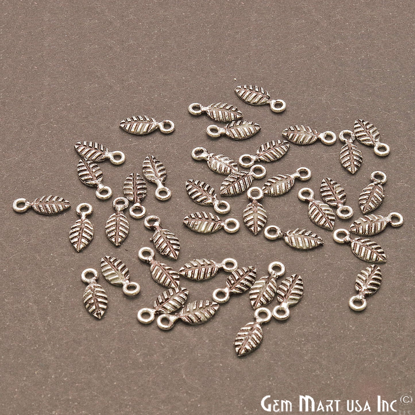 5pc Lot Leaf Finding 11x5mm Filigree Jewelry Charm (Pick Plating) - GemMartUSA