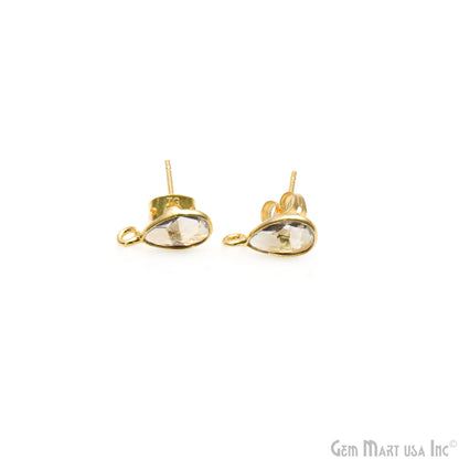 DIY Pears 6x9mm Gold Bail Gemstone stud Earring