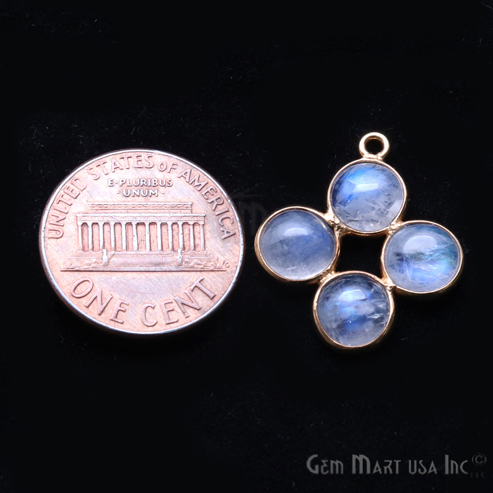DIY Rainbow Moonstone 22x16mm Gold Plated Chandelier Finding Component - GemMartUSA