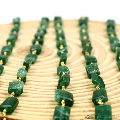 Aventurine 9x7mm Tumble Beads Gold Plated Rosary Chain