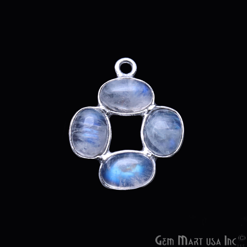 DIY Rainbow Moonstone 20x15mm Single Bail Chandelier Finding Component (Pick Your Metal) - GemMartUSA