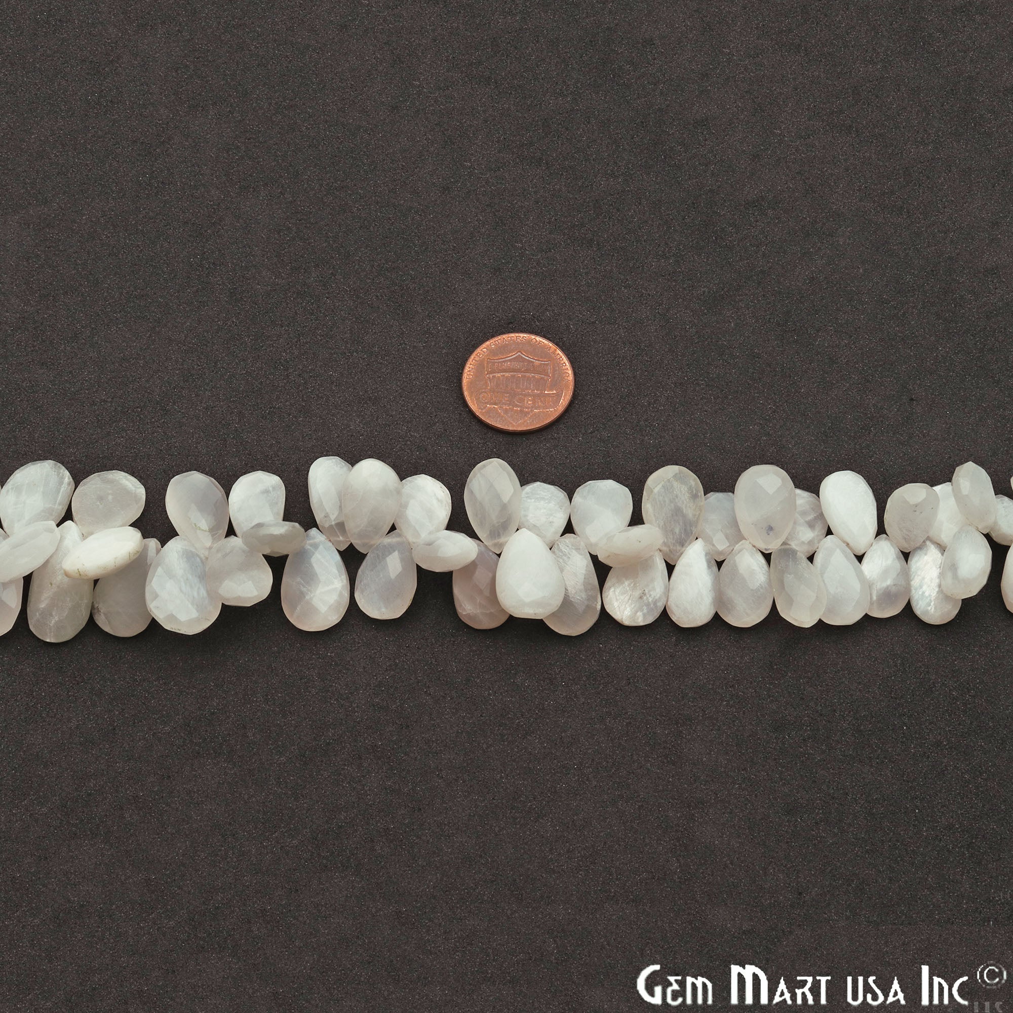 White Moonstone Pears 16x9mm Crafting Beads Gemstone Briolette Strands 8 INCH - GemMartUSA