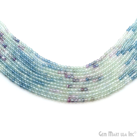 Shaded Fluorite Rondelle Beads, 13 Inch Gemstone Strands, Drilled Strung Nugget Beads, Faceted Round, 3-4mm