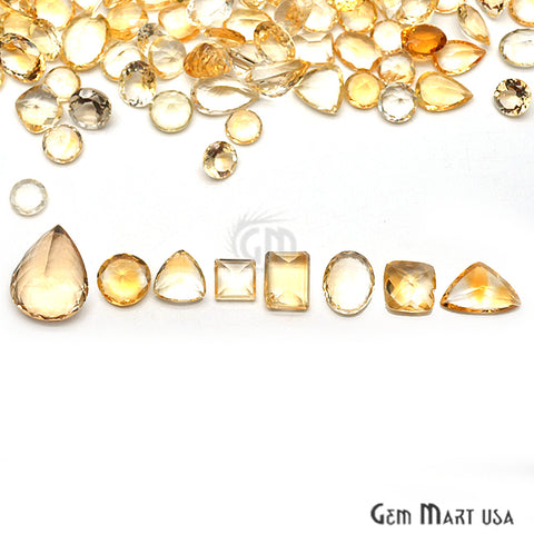 100Cts Big Size Wholesale Citrine Mix Shape 20-10mm Loose Gemstones - GemMartUSA