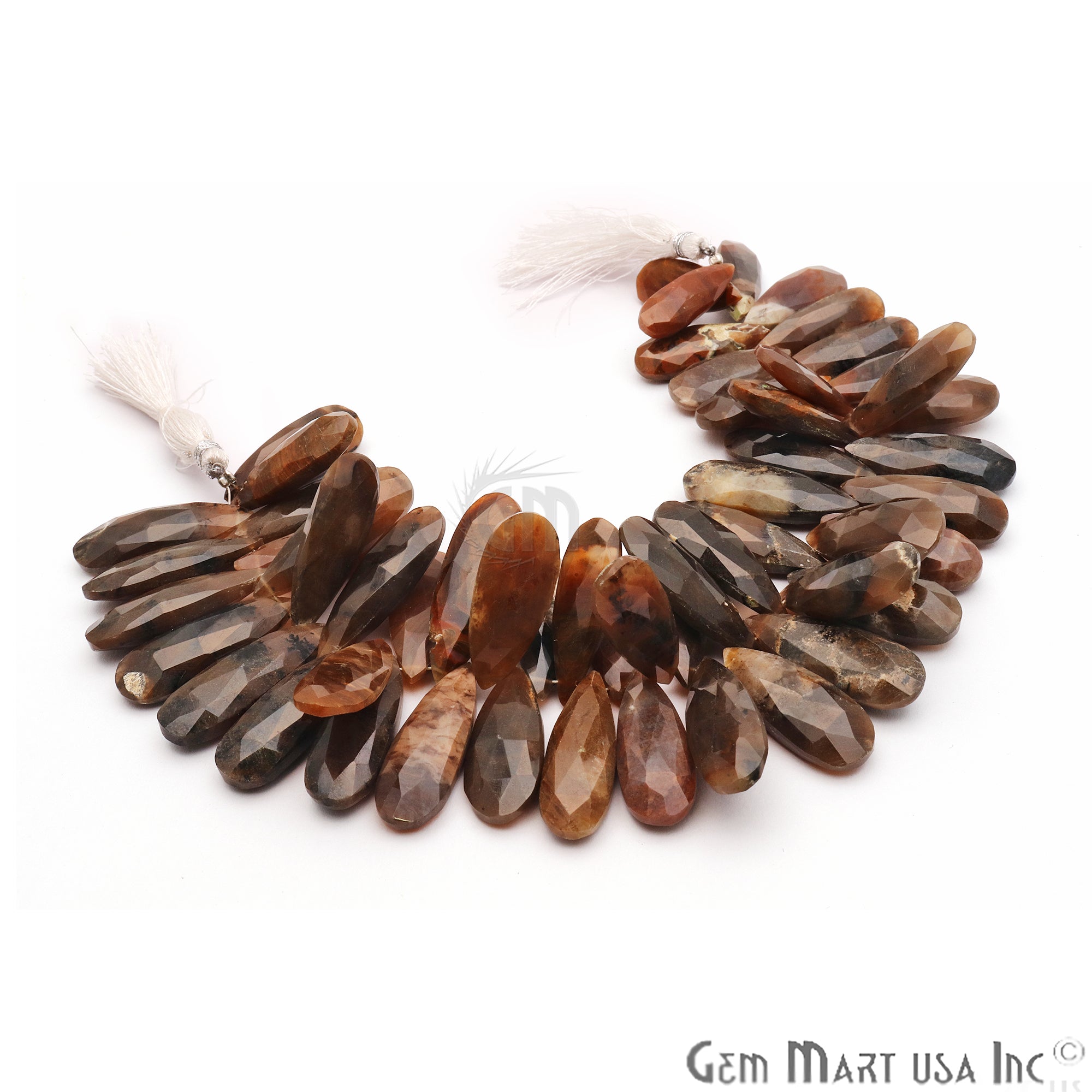Black Tiger Eye Pears 29x10mm Crafting Beads Gemstone Strands 8INCH - GemMartUSA