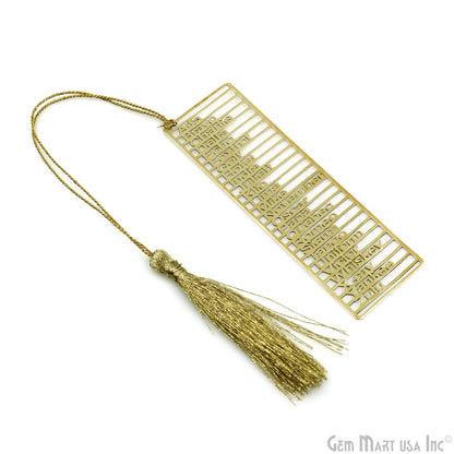 Metal Rectangle A to Z Alphabet Names Bookmark With Tassel. Gold Bookmark, Reader Gift, Handmade Bookmark, Page Marker, Aesthetic Gift. 100x32mm