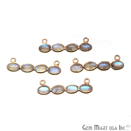 DIY, Labradorite Gold Plated 28X8mm Line Chandelier Finding Component - GemMartUSA