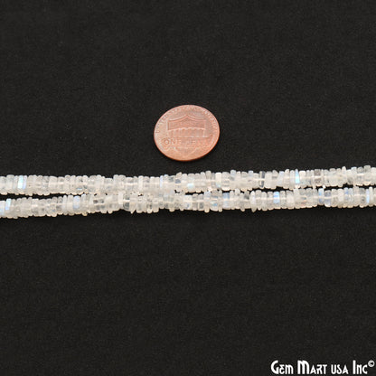 Rainbow Moonstone Box Beads, 16 Inch Gemstone Strands, Drilled Strung Briolette Beads, Box Shape, 4-5mm