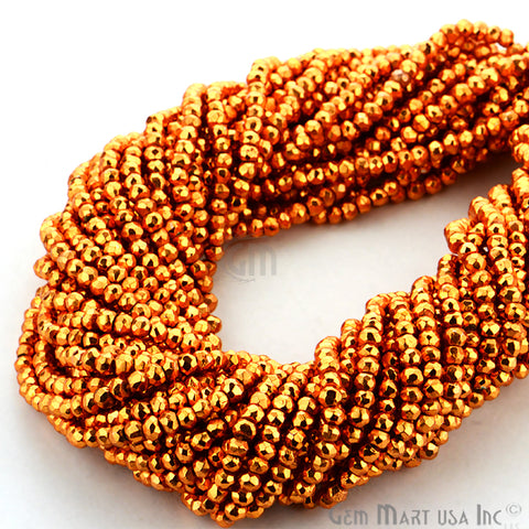 Orange Pyrite Rondelle Micro Faceted 3-4mm 13Inch Length AAAmazing quality (RLOP-70002) (762726187055)