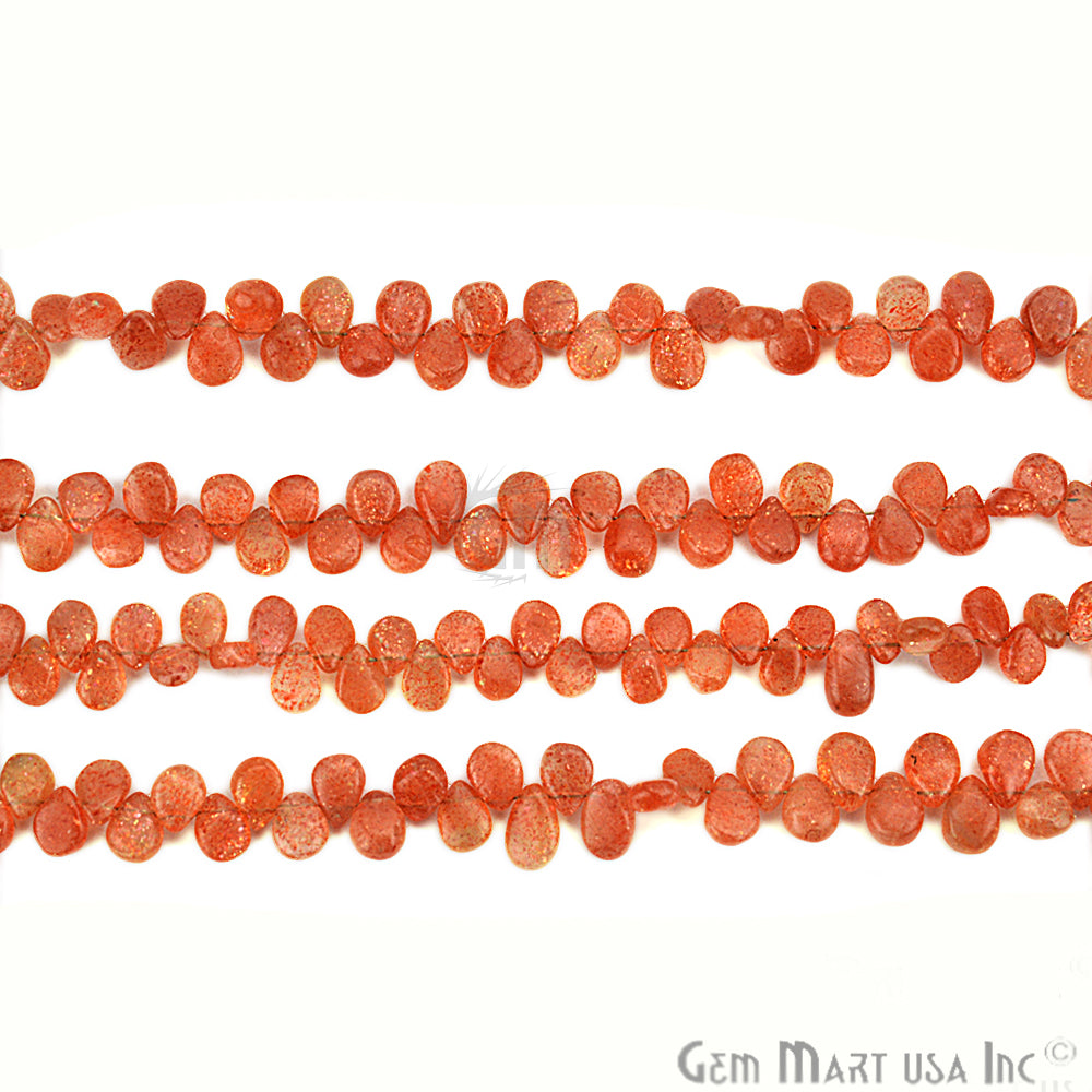 Carnelian Drop Faceted Gemstone Bead 8x6mm Rondelle Bead Strand - GemMartUSA