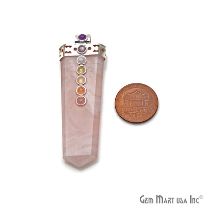 DIY, 7 Chakra Flat Point Pendant Healing Crystal Terminated Jewelry - GemMartUSA