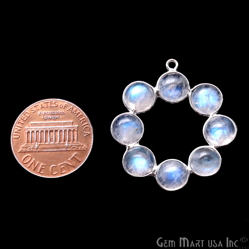 DIY Rainbow Moonstone 32x29mm Single Bail Chandelier Finding Component (Pick Your Metal) - GemMartUSA