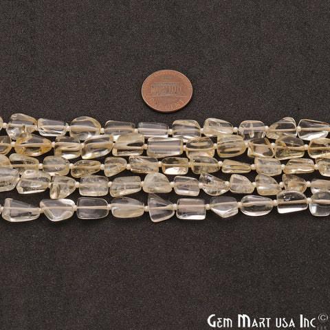 Light Citrine Free Form 9x7mm Tumble Beads Gemstone Strands - GemMartUSA