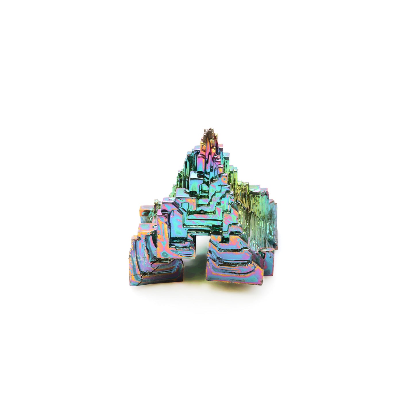 Bismuth Crystal Rainbow Bismuth XXL Crystal Cluster Display Specimen Mineral Decor Pyramid Teaching Tools Stone Educational Rock Peacock Ore