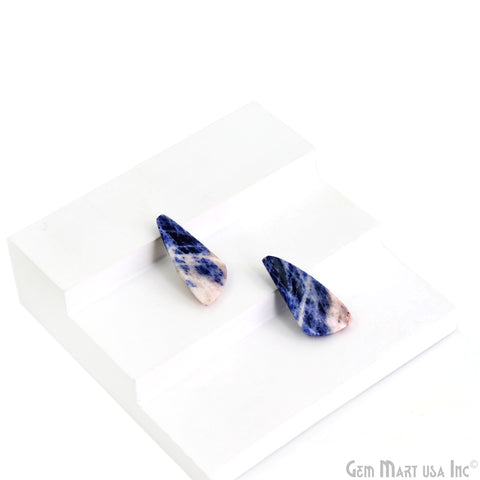 Sodalite Freeform Shape 28x13mm Loose Gemstone For Earring Pair