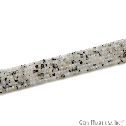 Rutilated Jade 3-4mm Faceted Rondelle Beads Strands 14Inch - GemMartUSA