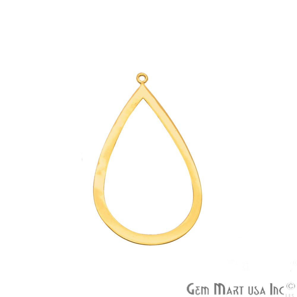 Pear Shape Charm Gold Plated Finding Jewelry Charm - GemMartUSA