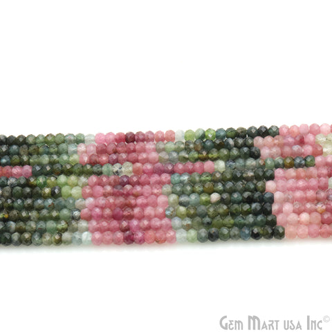 Multi Tourmaline Round Beads 3-3.5mm Gemstone Rondelle Beads - GemMartUSA